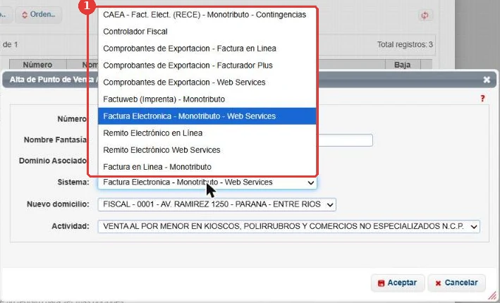 Desplegable Sistema de un monotributista